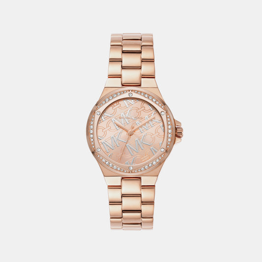 Female Lennox Three-Hand Rose Gold-Tone Stainless Steel Watch MK7405