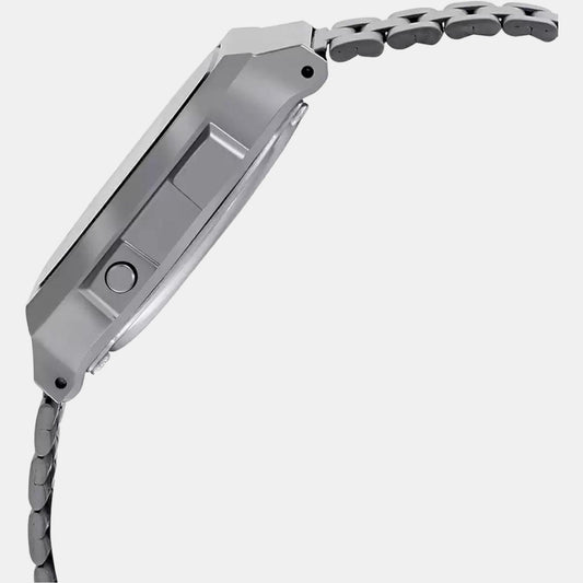 Vintage Unisex Quartz Black Dial Digital Stainless Steel Watch D181 Casio 39 mm Square Quartz watch