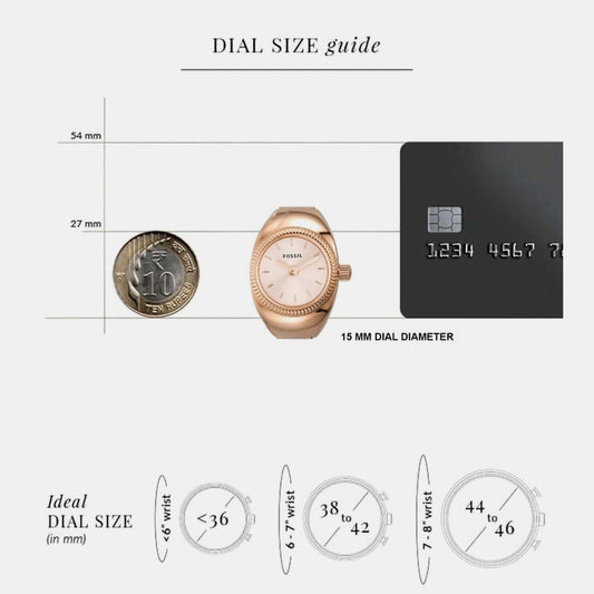 Watch Ring Women Quartz Rose Gold Dial Analog Stainless Steel Watch ES5247 Fossil 17 mm Round Quartz watch