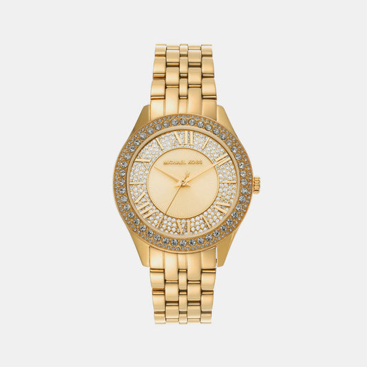 Female Gold Analog Stainless Steel Watch MK4709