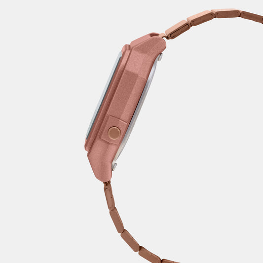 Vintage Unisex Quartz Rose Gold Dial Digital Stainless Steel Watch D200 Casio 43.1 mm Square Quartz watch