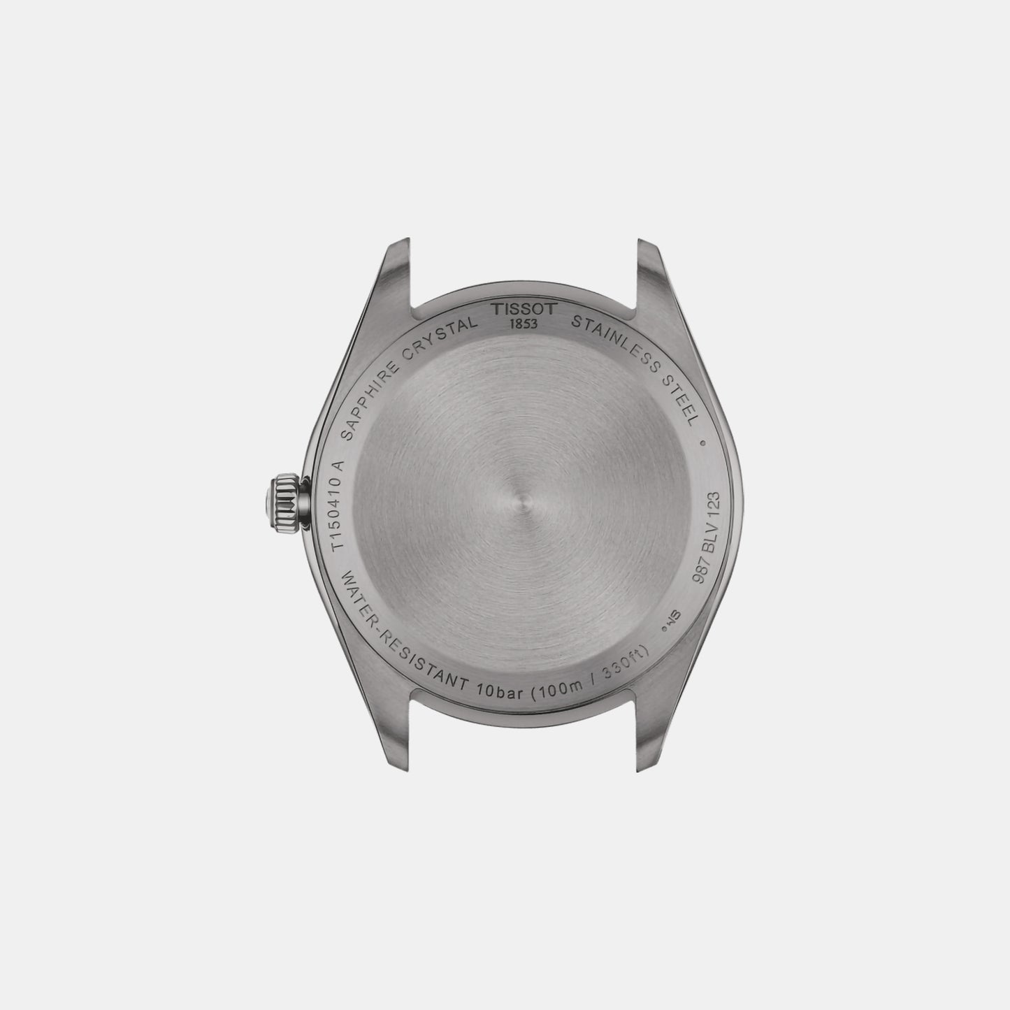 Male Silver Analog Leather Watch T1504101603100