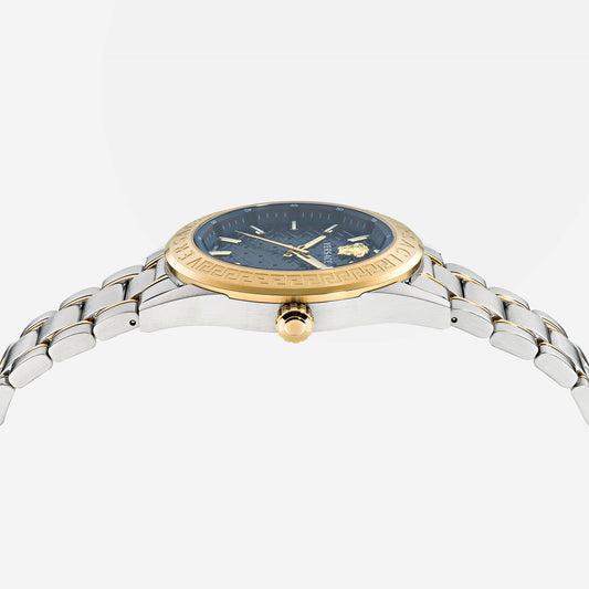 V-Code 3 H.(Wc-6A) Men Quartz Blue Dial Analog Stainless Steel Watch VE6A00523 Versace 42 mm Round Quartz watch