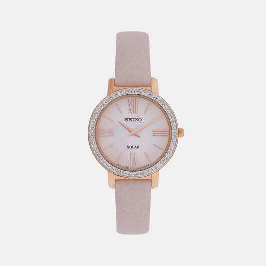 Female Pink Solar Leather Watch SUP460P1