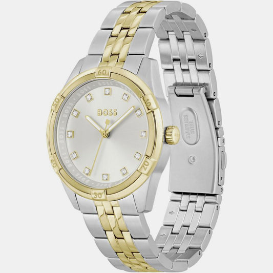 Rhea Women Quartz Silver Dial Analog Stainless Steel Watch 1502700 Boss 36 mm Round Quartz watch