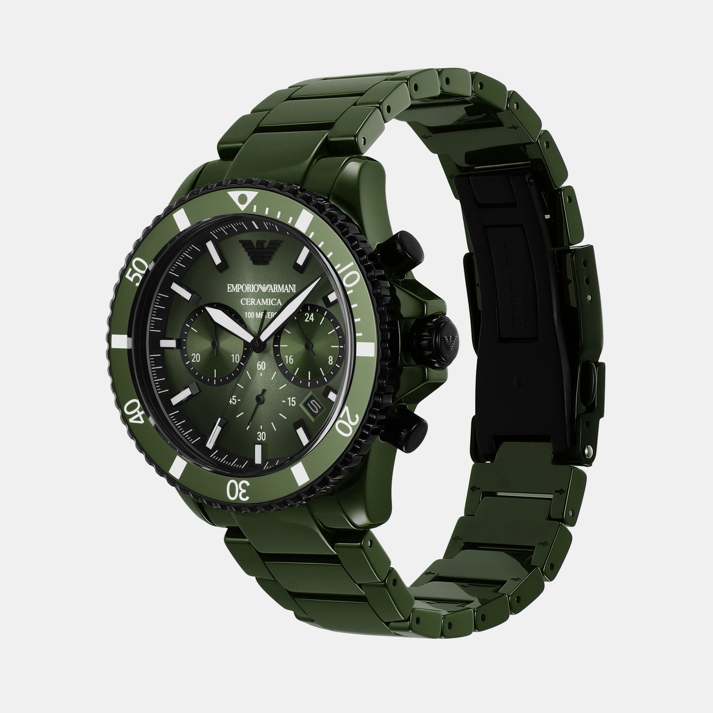 Male Black Chronograph Stainless Steel Watch AR70011