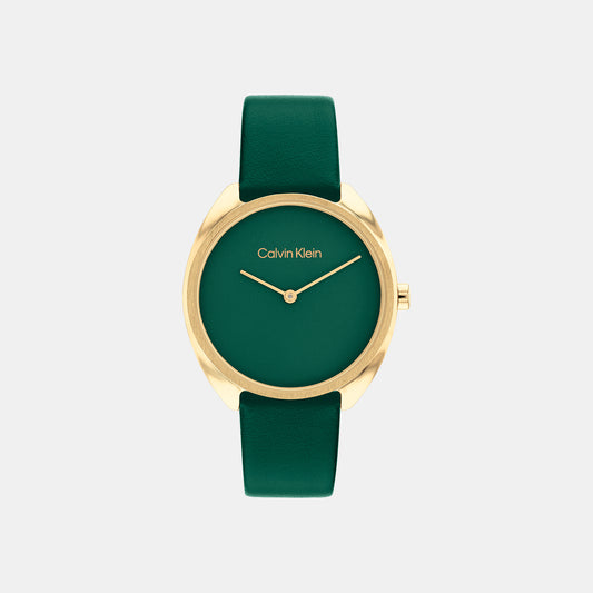 Female Green Analog Leather Watch 25200273