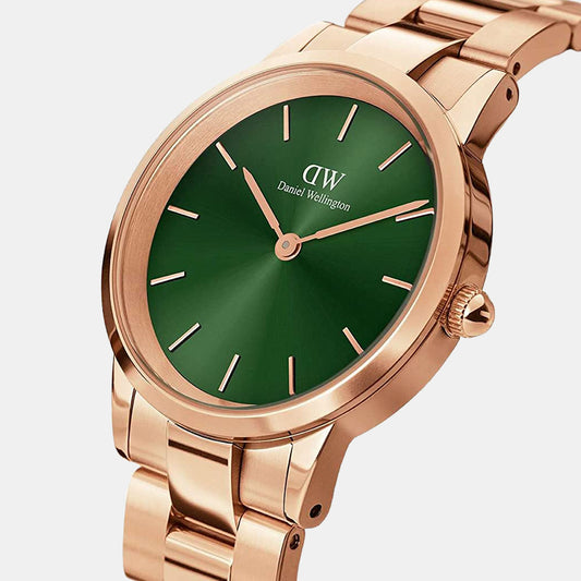 Iconic Unisex Quartz Green Dial Analog Stainless Steel Watch DW00100419K Daniel Wellington 36 mm Round Quartz watch