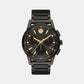 Museum Male Black Chronograph Stainless Steel Watch 607802