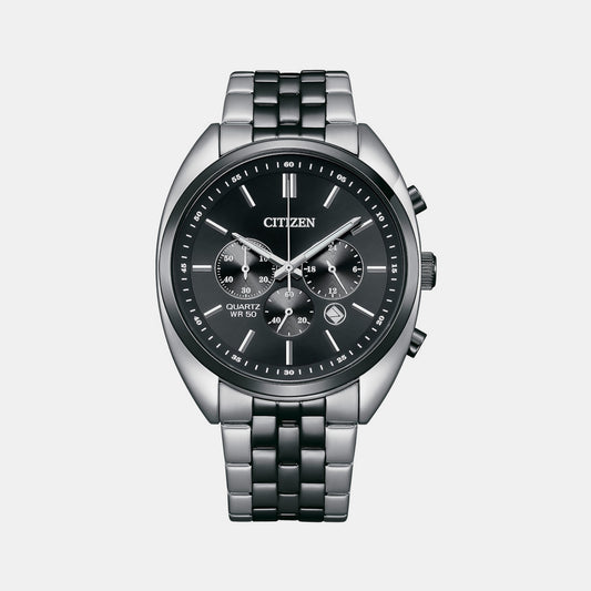 Male Black Chronograph Stainless Steel Watch AN8218-54E