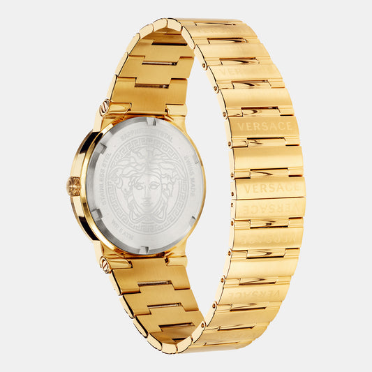 Greca Men Quartz Silver Dial Analog Stainless Steel Watch VEVI00520 Versace 41 mm Round Quartz watch