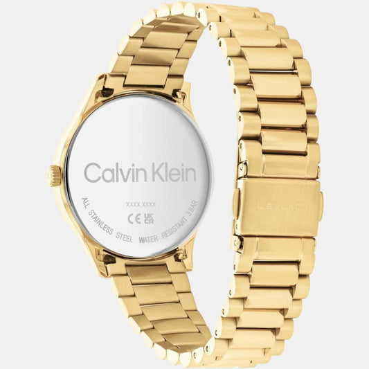 Ck Iconic Unisex Quartz Yellow Dial Analog Stainless Steel Watch 25200043 Calvin Klein 35 mm Round Quartz watch