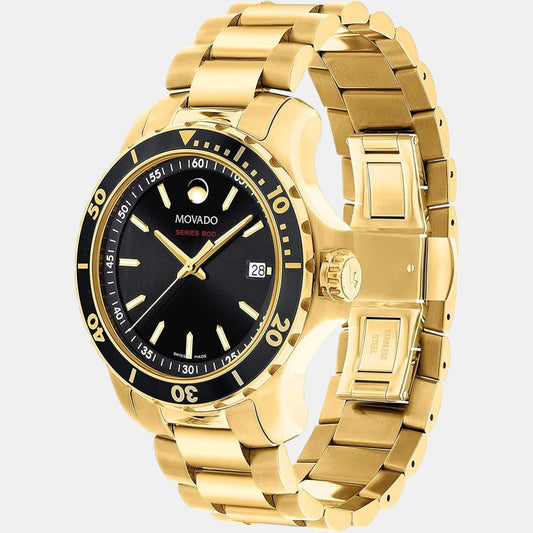 Series 800 Men Quartz Black Dial Analog Stainless Steel Watch 2600145 movado-stainless-steel-black-analog-male-watch-2600145