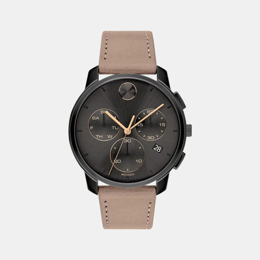 Male Grey Analog Leather Watch 3600719