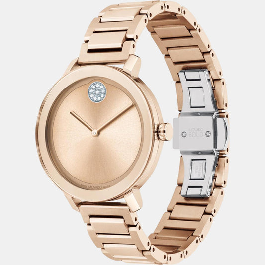 Bold Evolution Women Quartz Rose Gold Dial Analog Stainless Steel Watch 3600824 movado-gold-analog-women-watch-3600824