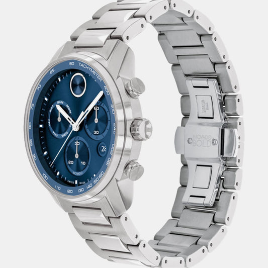 Bold Verso Men Quartz Blue Dial Chronograph Stainless Steel Watch 3600865 Movado 44 mm Round Quartz watch
