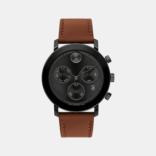 Bold Evolution Male Leather Chronograph Watch 3600884