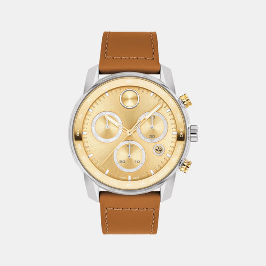 Bold Verso Male Leather Chronograph Watch 3600908