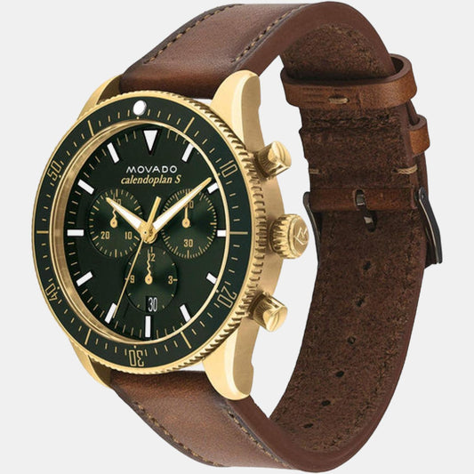 Calendoplan S Heritage Series Men Quartz Blue Dial Chronograph Leather Watch 3650062 Movado 42 mm Round Quartz watch