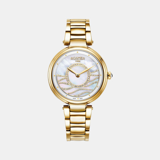 Female White Analog Stainless Steel Watch 600857 48 15 50
