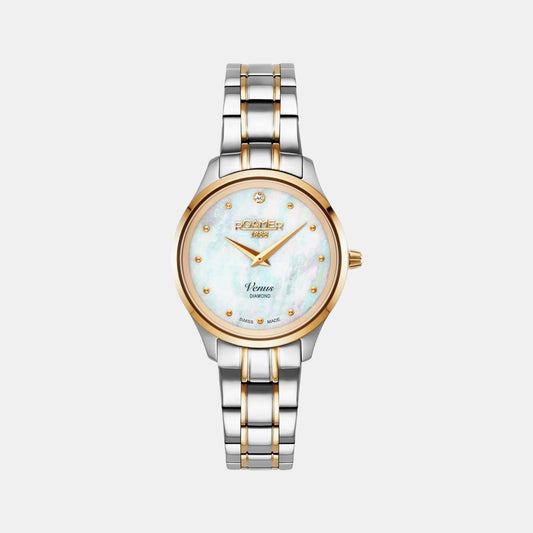 Female White Analog Stainless Steel Watch 601857 47 89 20