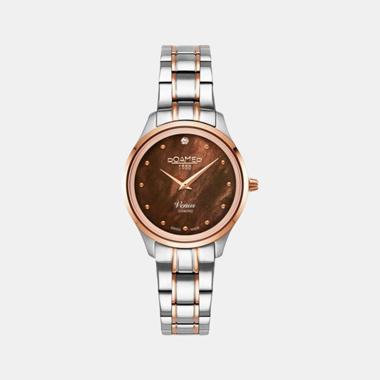 Female Brown Analog Stainless Steel Watch 601857 49 79 20