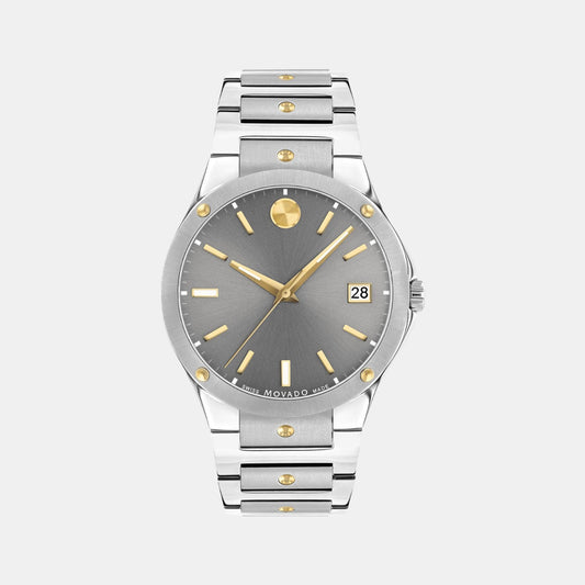 Male Grey Analog Stainless Steel Watch 607514