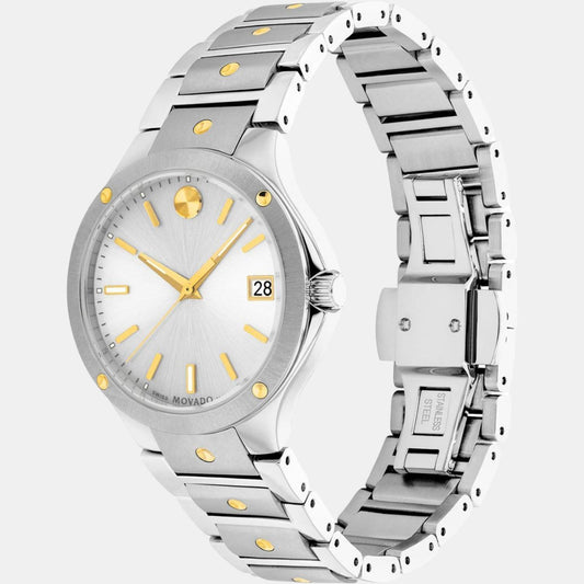 Se Women Quartz Silver Dial Analog Stainless Steel Watch 607516 Movado 32 mm Round Quartz watch