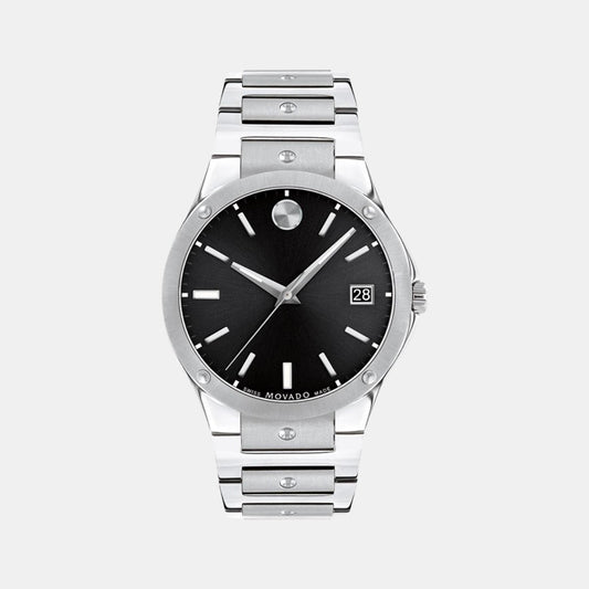 Male Black Analog Stainless Steel Watch 607541