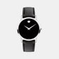Male Black Analog Leather Watch 607583