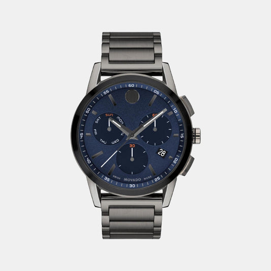 Male Blue Chronograph Stainless Steel Watch 607624