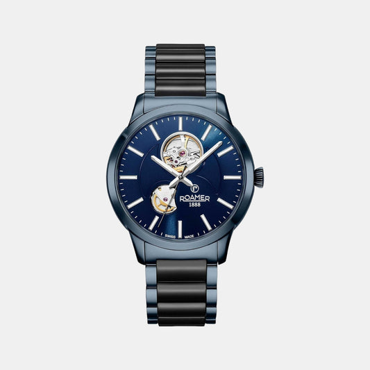 Male Blue Analog Stainless Steel Watch 672661 40 45 60