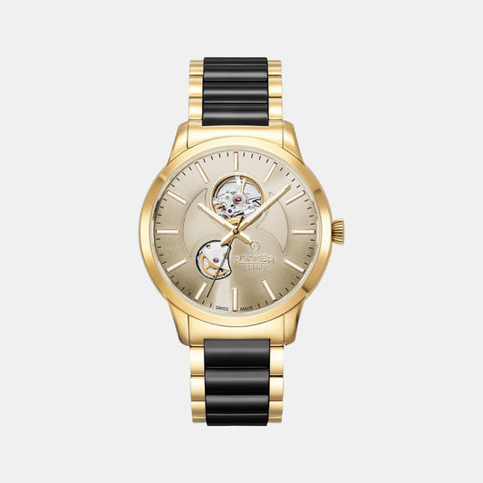 Male Gold Analog Ceramic Automatic Watch 672661 48 35 60