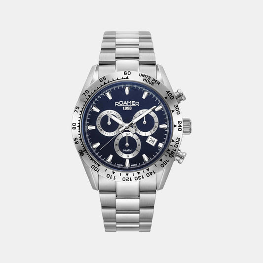 Male Blue Stainless Steel Chronograph Watch 850837 41 45 20
