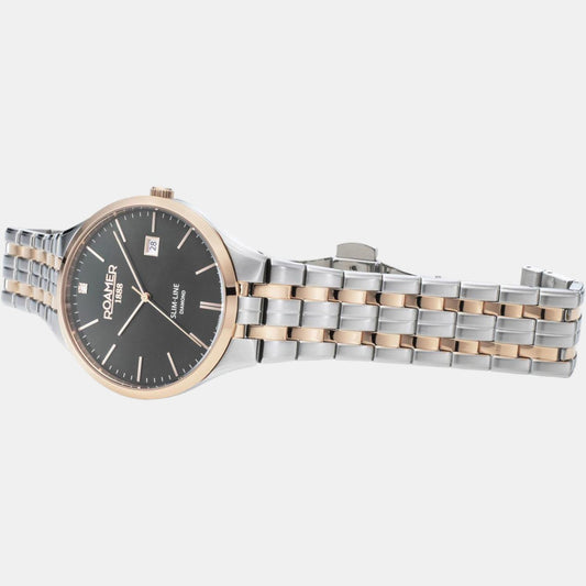 Slim-Line Men Quartz Grey Dial Analog Stainless Steel Watch 864833 49 55 50 roamer-stainless-steel-grey-analog-men-watch-864833-49-55-50