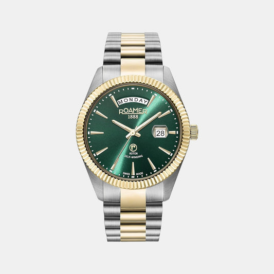 Male Green Analog Stainless Steel Watch 981666 46 75 50