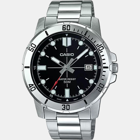 Enticer Men Quartz Black Dial Analog Stainless Steel Watch A1362 Casio 45 mm Round Quartz watch