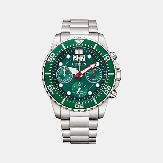 Male Green Stainless Steel Chronograph Watch AI7009-89X