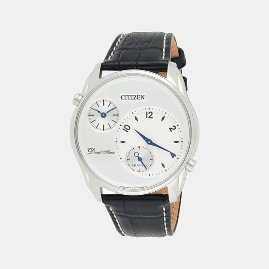 Male White Analog Leather Watch AO3030-24A