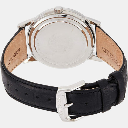 Men Eco-Drive Silver Dial Analog Leather Watch AO9000-06B Citizen 42 mm Round Eco-Drive watch