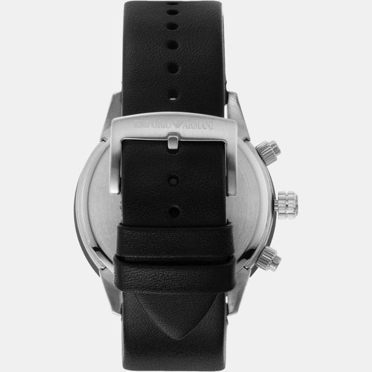 Mario Men Quartz Black Dial Chronograph Leather Watch AR11243 Emporio Armani 43 mm Round Quartz watch