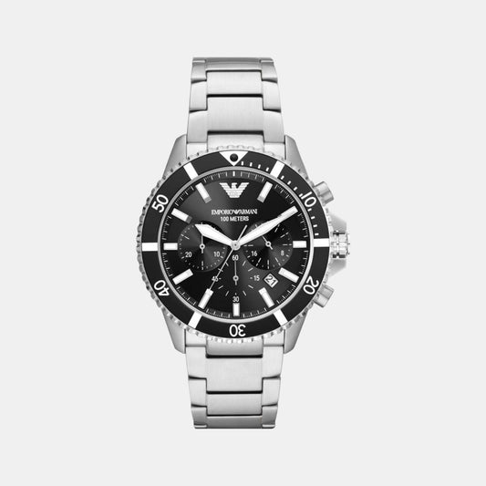 Male Black Stainless Steel Chronograph Watch AR11360