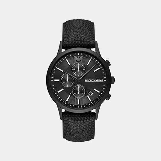 Male Black Stainless Steel Chronograph Watch AR11457
