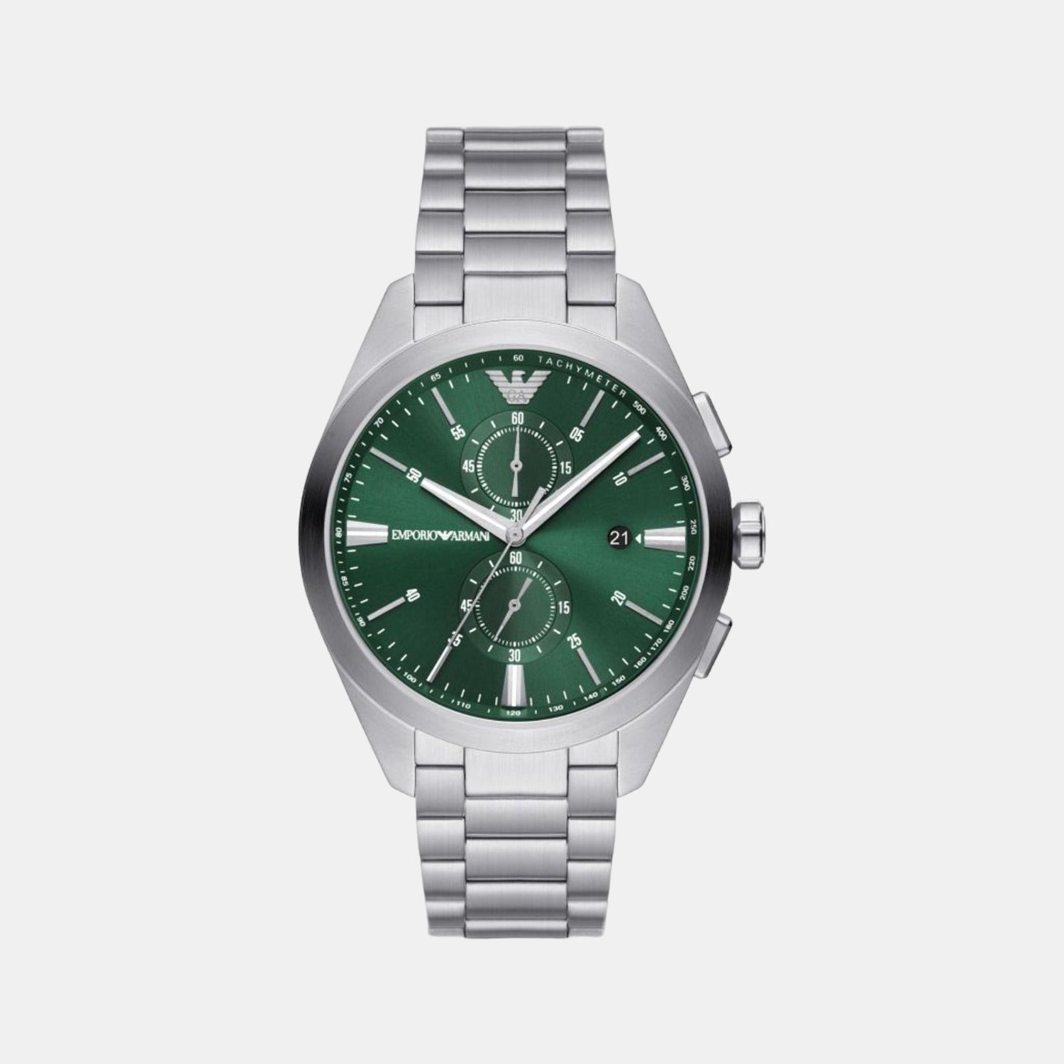 Male Green Stainless Steel Chronograph Watch AR11480