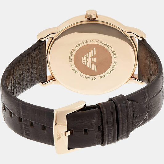 Luigi Men Quartz White Dial Analog Leather Watch AR2502 Emporio Armani 43 mm Round Quartz watch