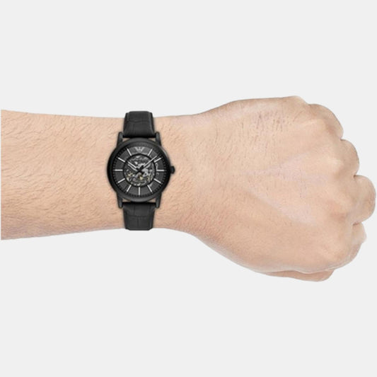 Luigi Men Automatic Black Dial Chronograph Leather Watch AR60008 Emporio Armani 43 mm Round Automatic watch