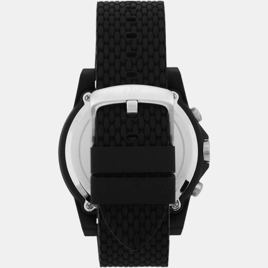 Outerbanks Men Quartz Black Dial Chronograph Silicone Watch AX1344 Armani Exchange 44 mm Round Quartz watch