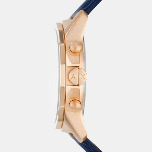 Banks Men Quartz Blue Dial Chronograph Leather Watch AX1723 Armani Exchange 44 mm Round Quartz watch