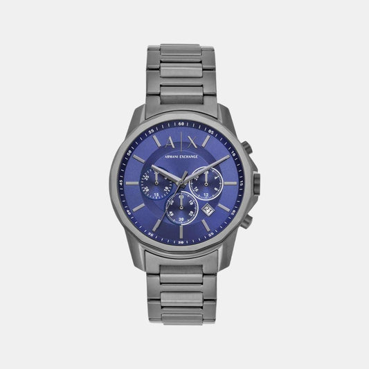 Male Blue Stainless Steel Chronograph Watch AX1731