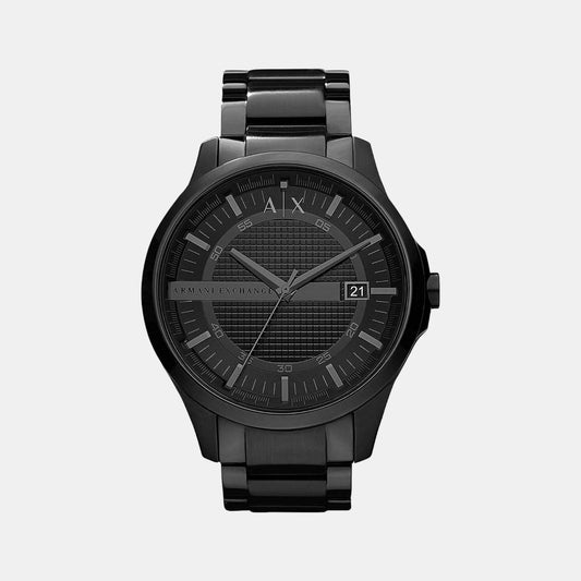 Male Black Analog Stainless Steel Watch AX2104